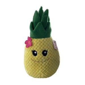 New 15'' Fiesta Pineapple Mai Tai Plush w/ Flower Girl Yellow Green Stuffed